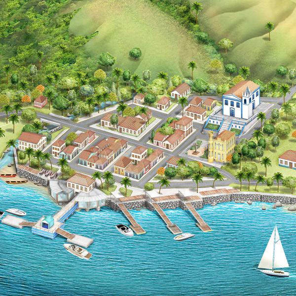 Mapa do Centro Histórico de Ilhabela