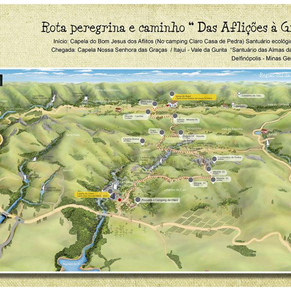 Mapa Rota Peregrina - Delfinópolis MG