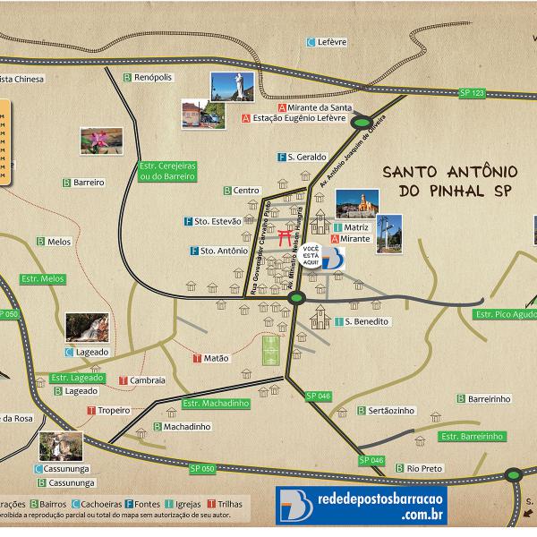Mapa simples Santo Antônio do Pinhal
