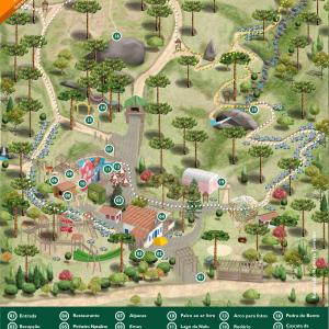Ilustração de mapa turístico de Parque Oschin em Monte Verde MG