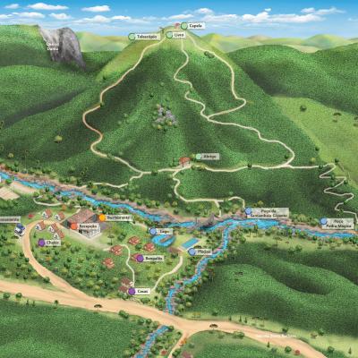 Pousada Santa Barbara - São Francisco Xaxier SP - Ilustração Roberto Torrubia